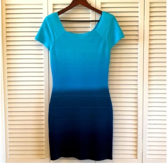 INC International Concepts Blue Gradient Mini Dress - Picture 2 of 10